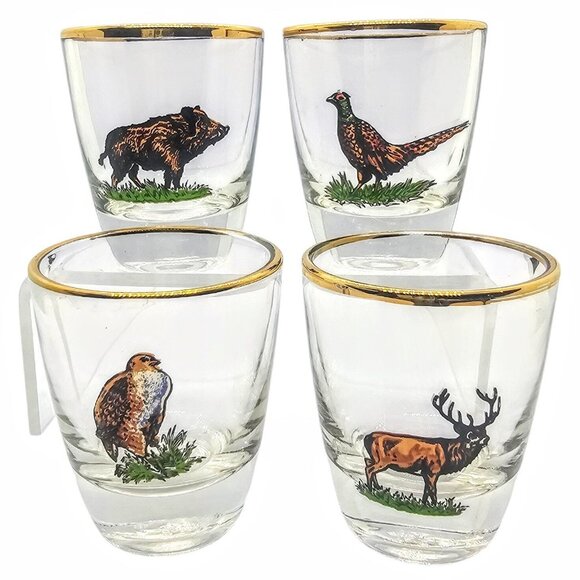 Ruhrglas Wildlife Game Mini Shot Glasses Boar Pheasant Buck Hawk Doe - Picture 14 of 14